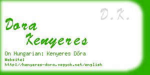 dora kenyeres business card