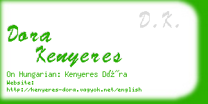 dora kenyeres business card